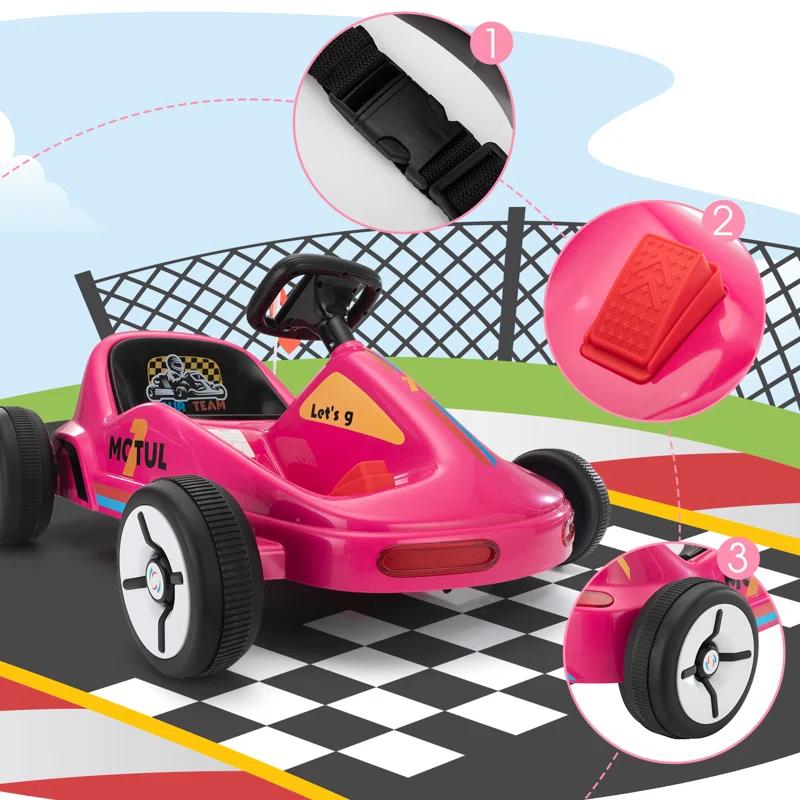Tobbi 12v Kids Go Kart, Outdoor Battery Powered Ride On Car For Boys And Girls Aged 3-8, Childrens Electronic Toy Go Kart With 2 Speed Modes, Remote Control,bluetooth