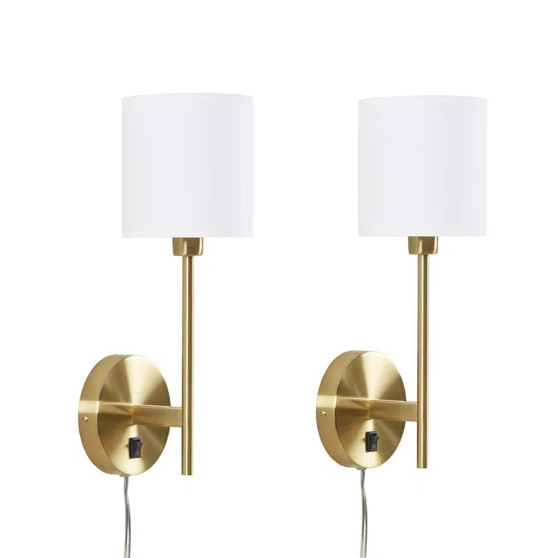 Hampton Hill Conway Metal Wall Sconce with Cylinder Shade (Set of 2)