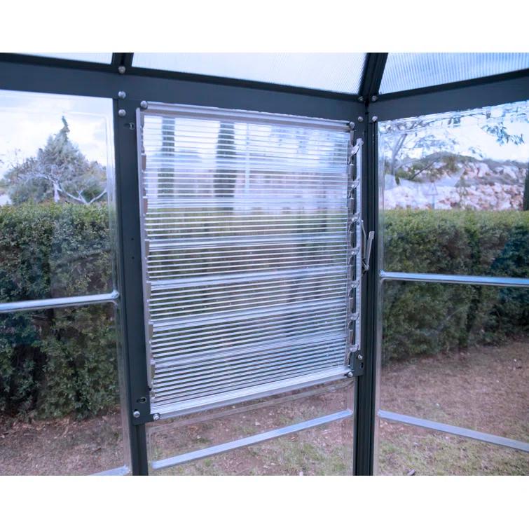 Canopia Palram - Canopia Oasis 12' x 10' Hexagonal Walk-In Hobby Polycarbonate Aluminum Frame Greenhouse Outdoor Living Structure - Gray