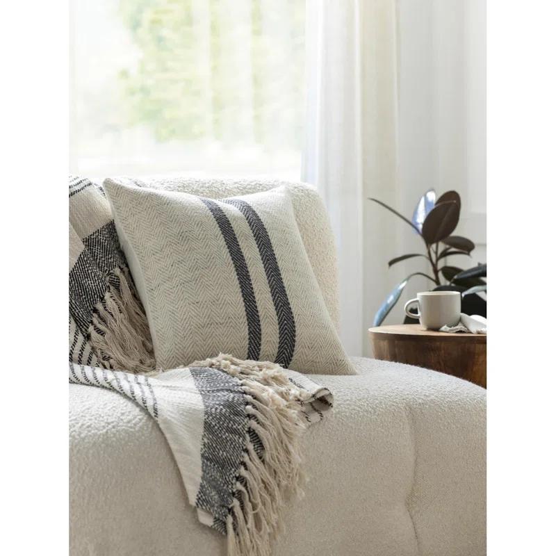 Becki Owens x Livabliss Becki Owens x Livabliss Brett Striped Wool Blend Reversible Throw Pillow