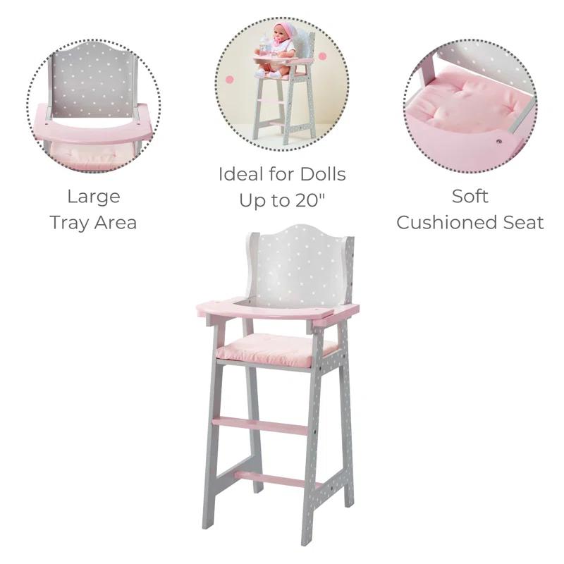 Olivia's Little World Olivia's Little World Wooden Baby Doll High Chair