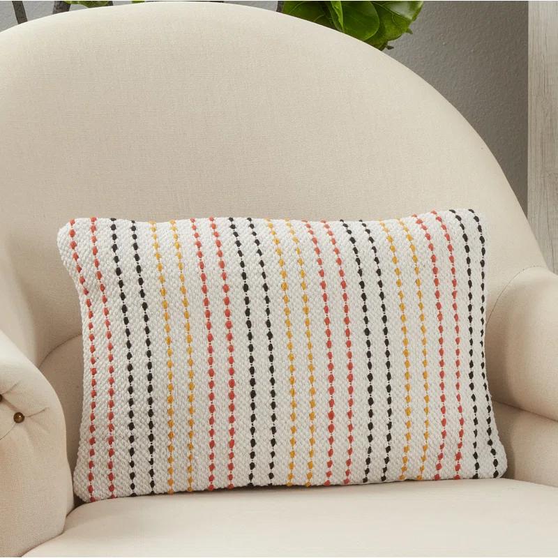 Saro Sunnyland Collection Striped Cotton Pillow Cover