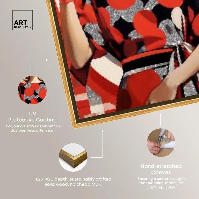 Art Remedy Stunning In Red II Canvas Retro Art Prints by Art Remedy