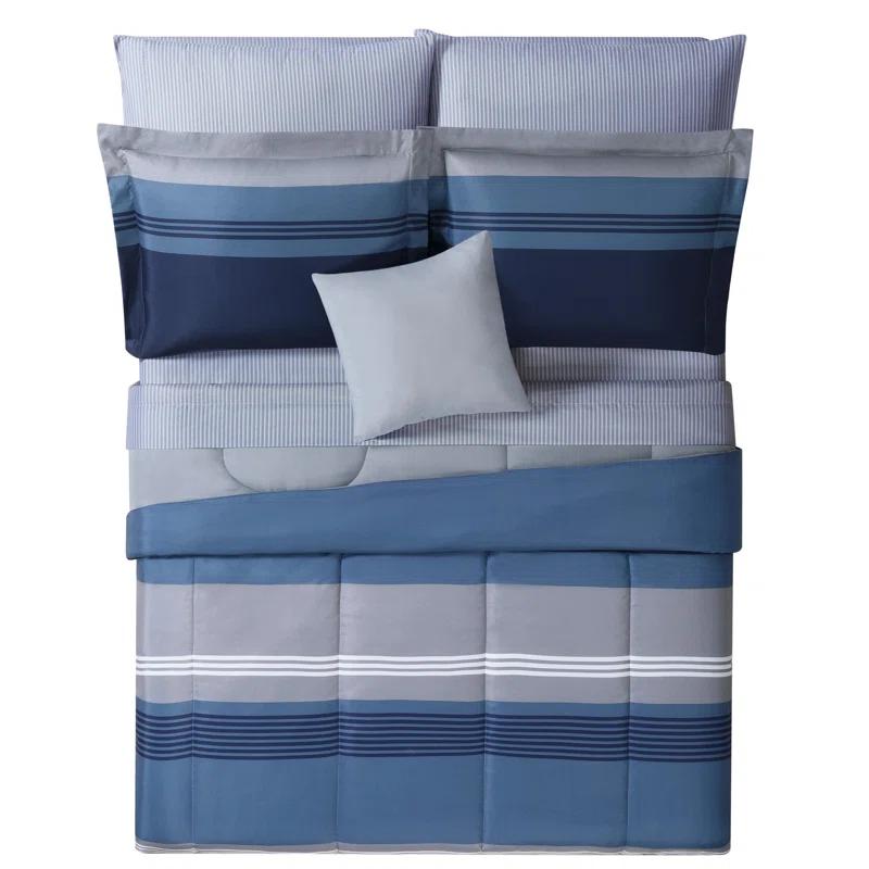 Style 212 Style 212 Carlyle Polyester Channel Striped Comforter Set