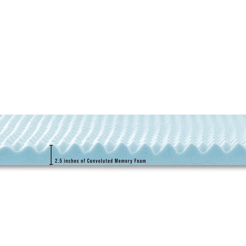 BodiPEDIC 2.5'' Gel Memory Foam Convoluted Mattress Topper