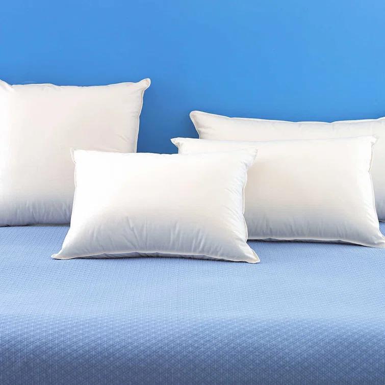 Queen White Down Pillow with Organic Cotton Shell