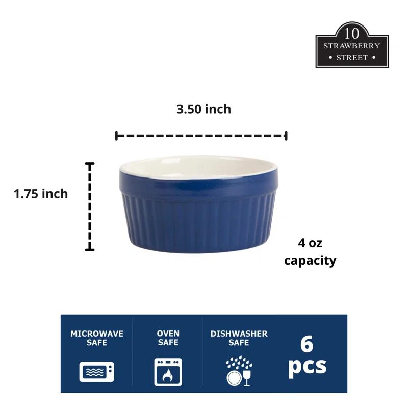 Ten Strawberry Street 4oz Stoneware Ramekins (Set of 6)