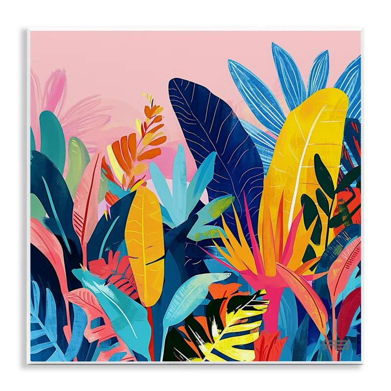Stupell Industries Bold Tropical Jungle Leaves Wall Plaque Art by Roozbeh Bahramali