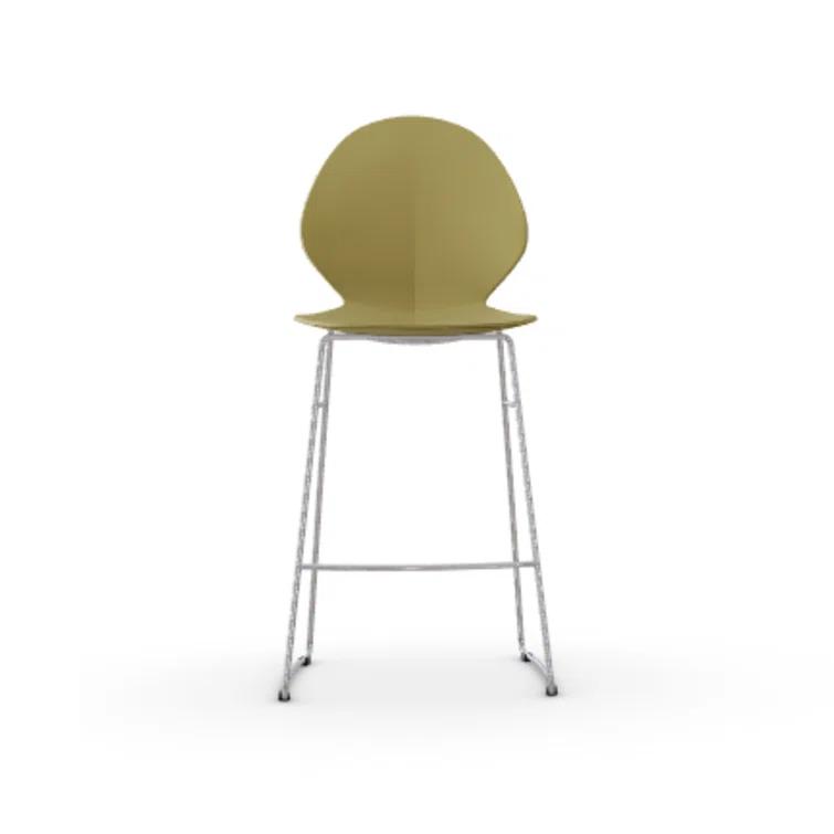 Calligaris Basil Ergonomic Stool with Metal Base