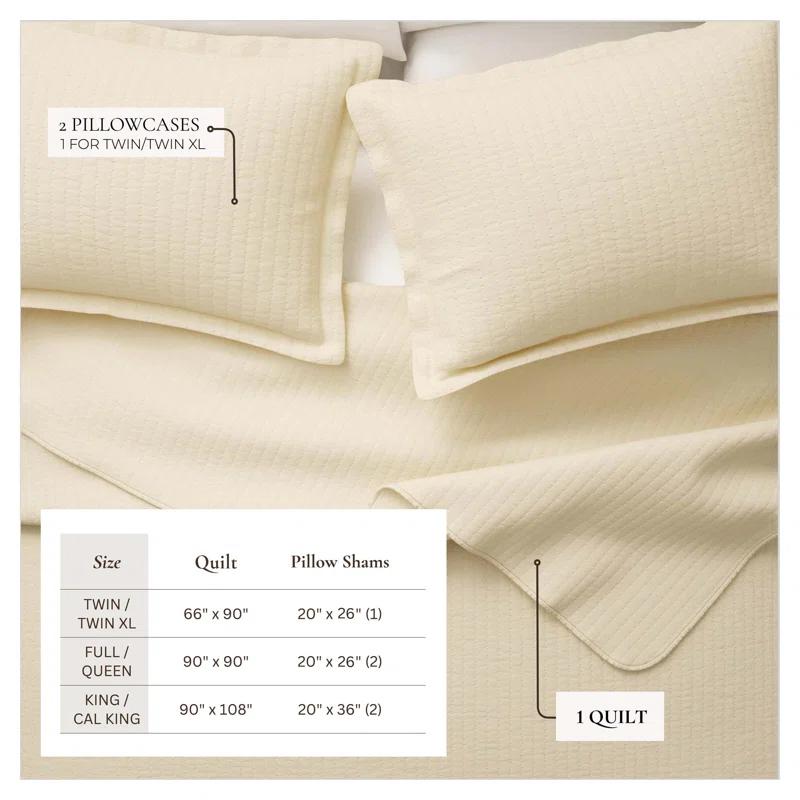 FreshFolds Modern & Contemporary Stripe Stitched Quilt Set with Shams