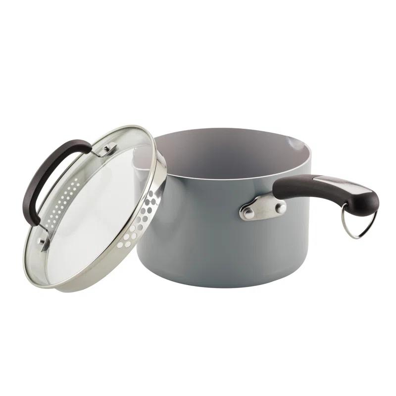 Farberware Eco Advantage Ceramic Nonstick Straining Saucepan With Lid, 3-Quart