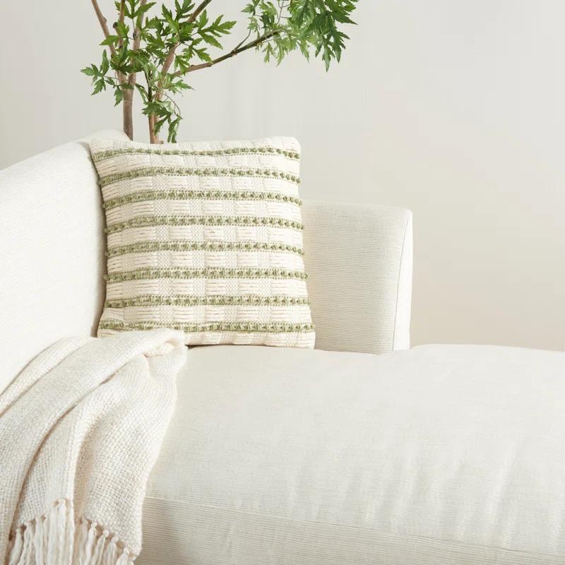 Mina Victory Striped Cotton, Polyester Throw Pillow