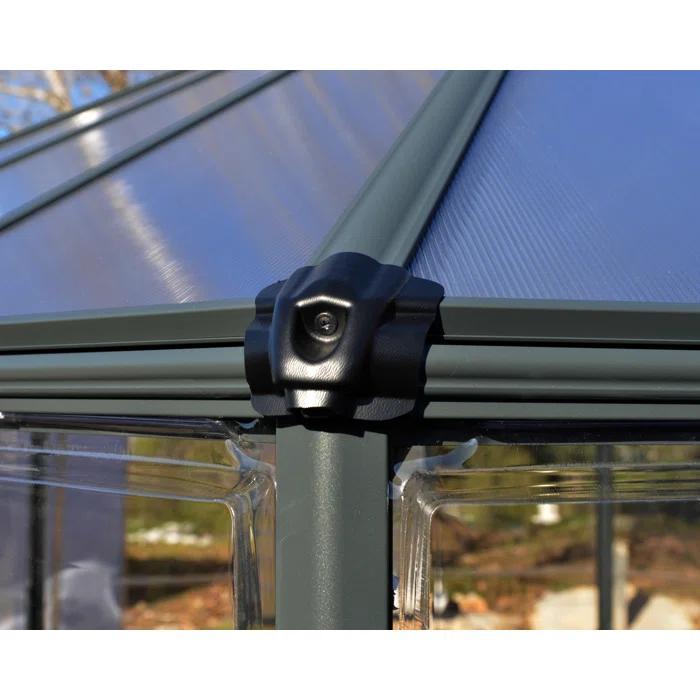 Canopia Palram - Canopia Oasis 12' x 10' Hexagonal Walk-In Hobby Polycarbonate Aluminum Frame Greenhouse Outdoor Living Structure - Gray