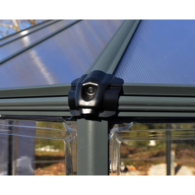 Canopia Palram - Canopia Oasis 12' x 10' Hexagonal Walk-In Hobby Polycarbonate Aluminum Frame Greenhouse Outdoor Living Structure - Gray