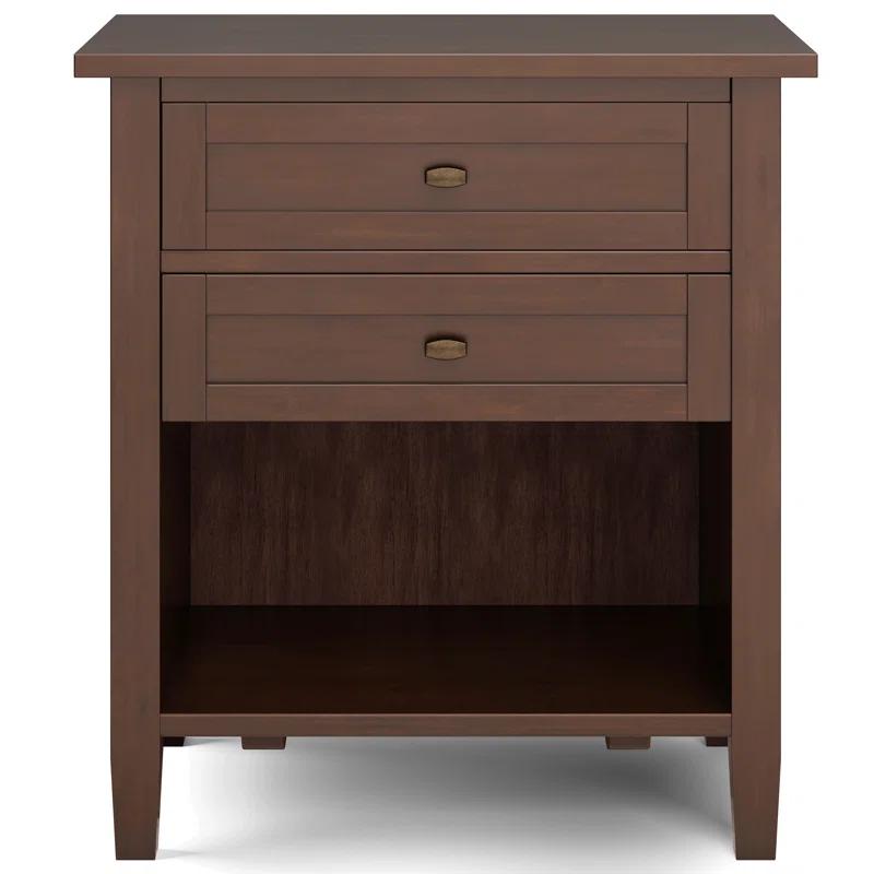 Simpli Home Warm Shaker 24"W Solid Wood Bedside Table with Two Drawers