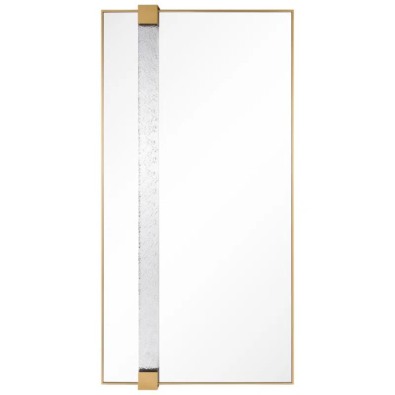 Empire Art Direct "Gleaming Horizon Wall Mirror" 40"x80" with Textured Acrylic Embellished, on Gold Iron Frame