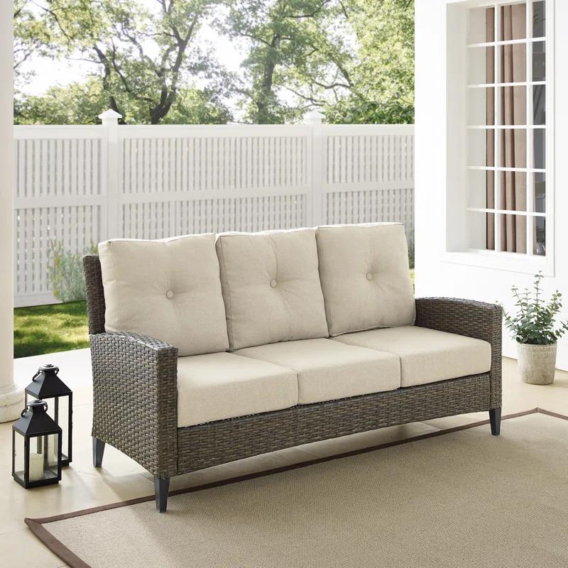 Rockport 77.13'' Polyethylene (PE) Wicker Outdoor Patio Sofa