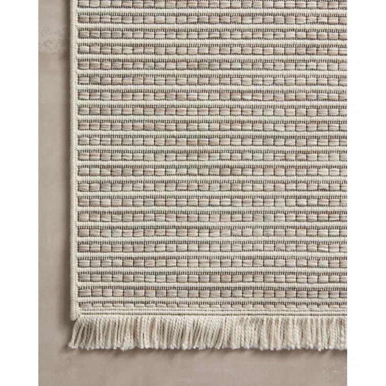Malibu III Indoor / Outdoor Rug by Amber Lewis x Loloi - Ivory and Dove / 2'3" x 7'7" Runner