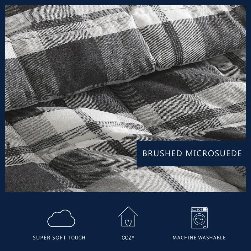 Nautica Nautica Crossview Plaid Microsuede Blue Comforter Set
