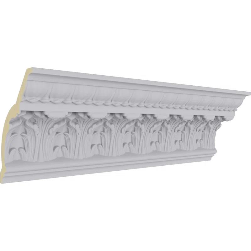 Ekena Millwork 7 3/4"H x 5 1/2"P x 9 1/2"F x 94 1/2"L Odessa Leaf Dentil Crown Moulding