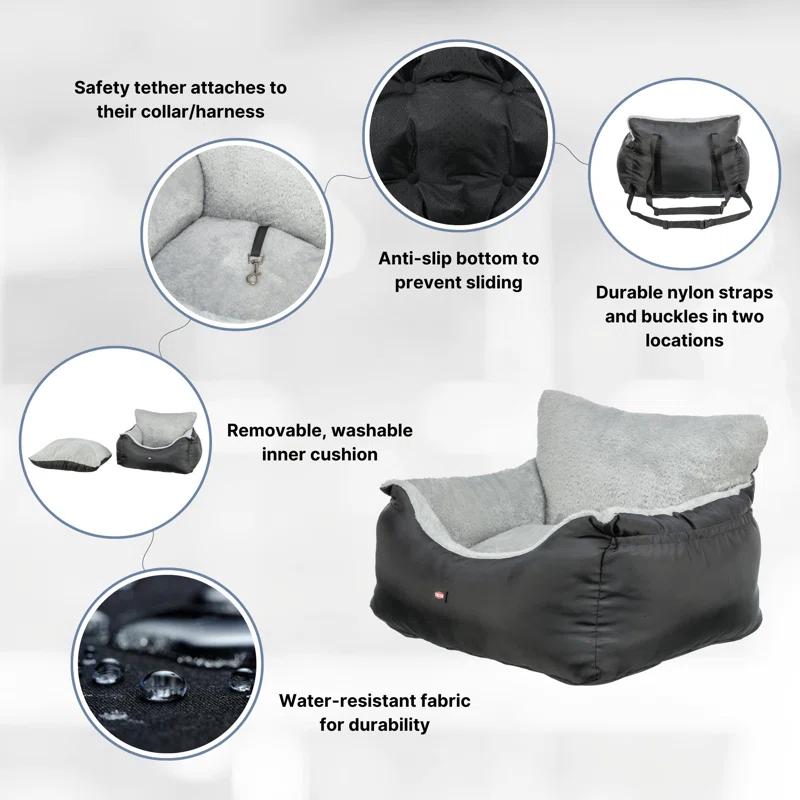 TRIXIE TRIXIE Convertible Lite Dog Car Seat for Small Dogs, Dog Booster Seat, Travel Pet Bed