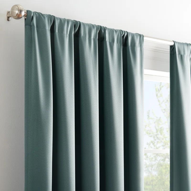 Eclipse Tricia Solid Curtain Panel, Room Darkening Rod Pocket Curtain Thermapanel (1 Panel)