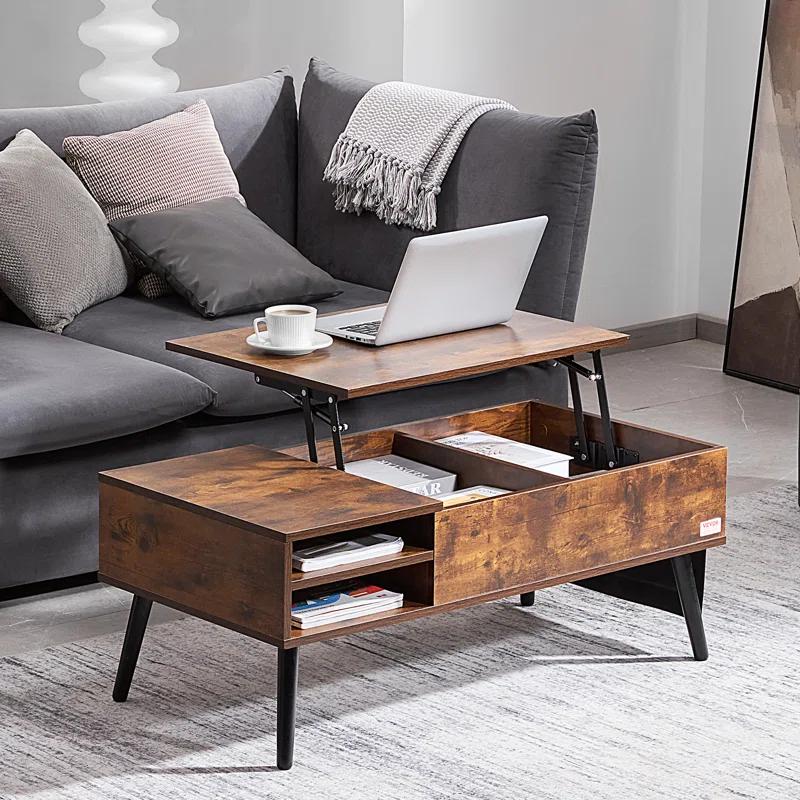George Oliver George Oliver Lift Top Coffee Table 39.4 in Rectangle Coffee Table for Living Room Brown