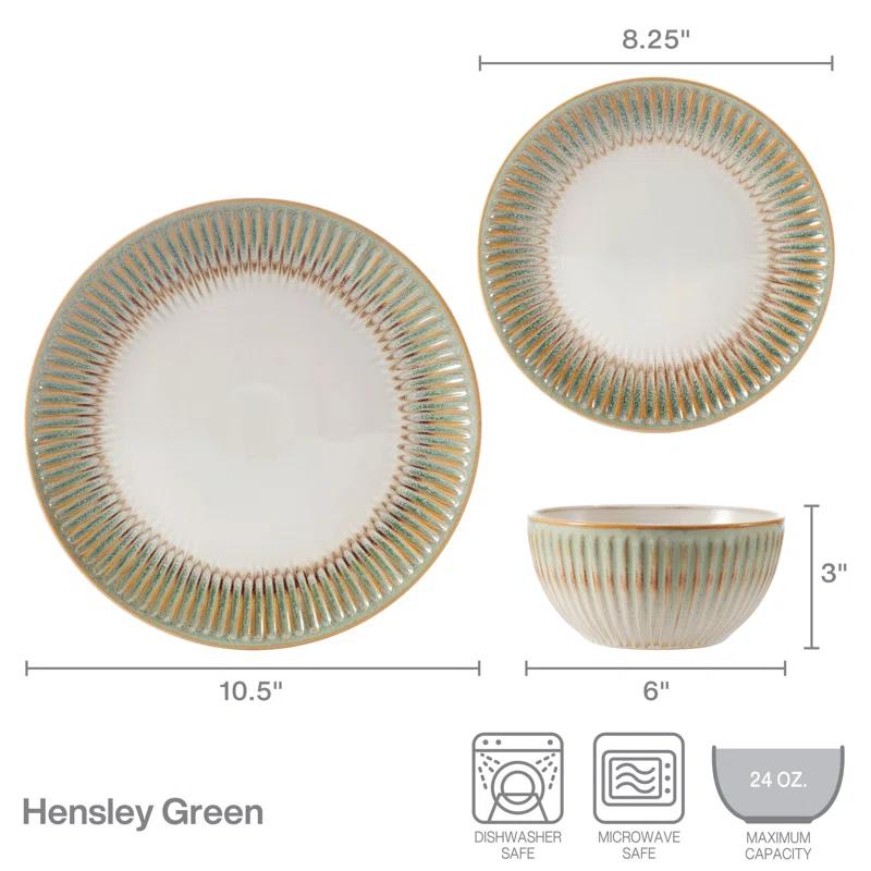Pfaltzgraff Hensley 12-Piece Stoneware Dinnerware Set, Service for 4