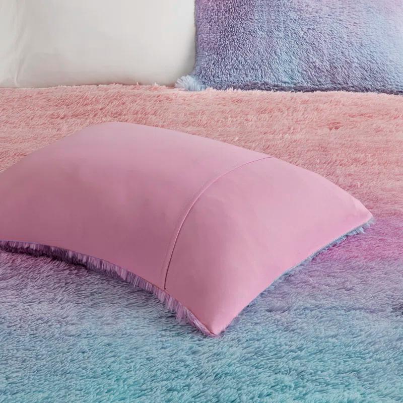 Intelligent Design Pastel Ombre Shaggy Faux Fur Comforter Set