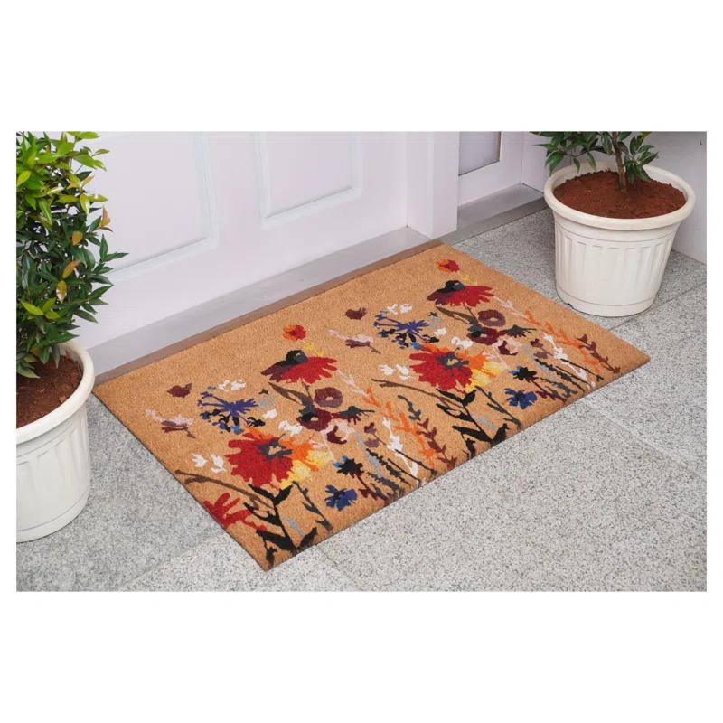 Non-Slip Floral Outdoor Doormat