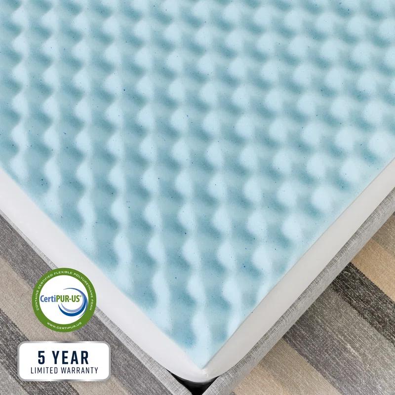 BodiPEDIC 2.5'' Gel Memory Foam Convoluted Mattress Topper