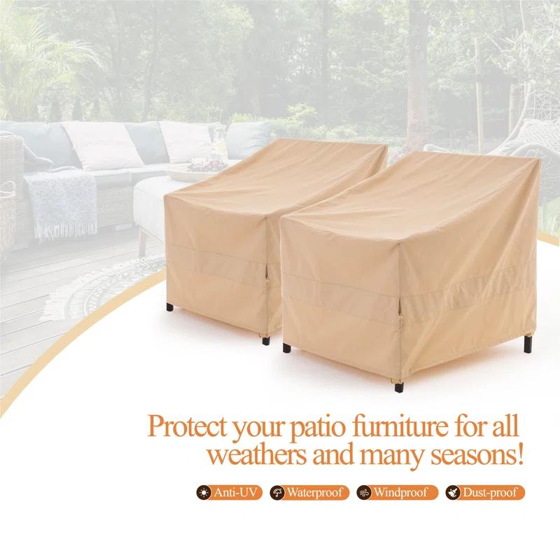 F&J Outdoors Premium Waterproof Outdoor Patio Chair Cover: Latest Rip-Stop Fabric, 3-Year Warranty (Set of 2)