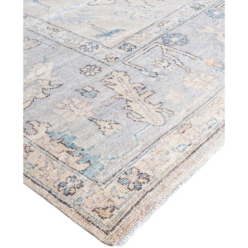 Solo Rugs One-of-a-Kind Rectangle 9'10" X 13'5" Wool Area Rug Ivory/Blue/Gray/Yellow
