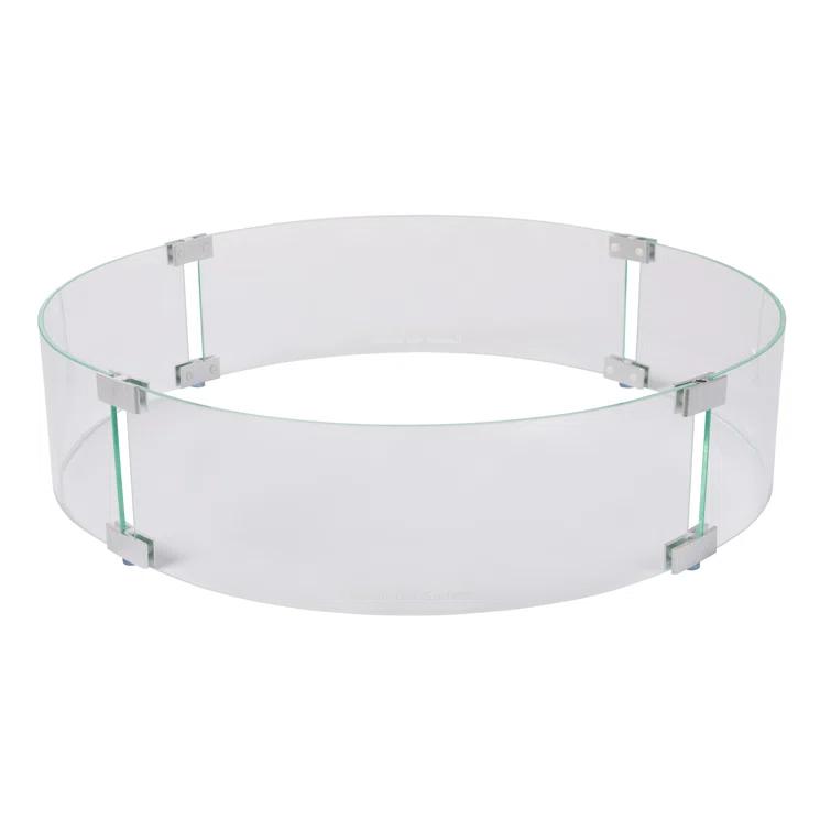Fire Sense Fire Sense Wind Guard Clear Glass Tempered Glass for Propane, Gas, Fire Pits and Patio Heaters-Round-26 Inches