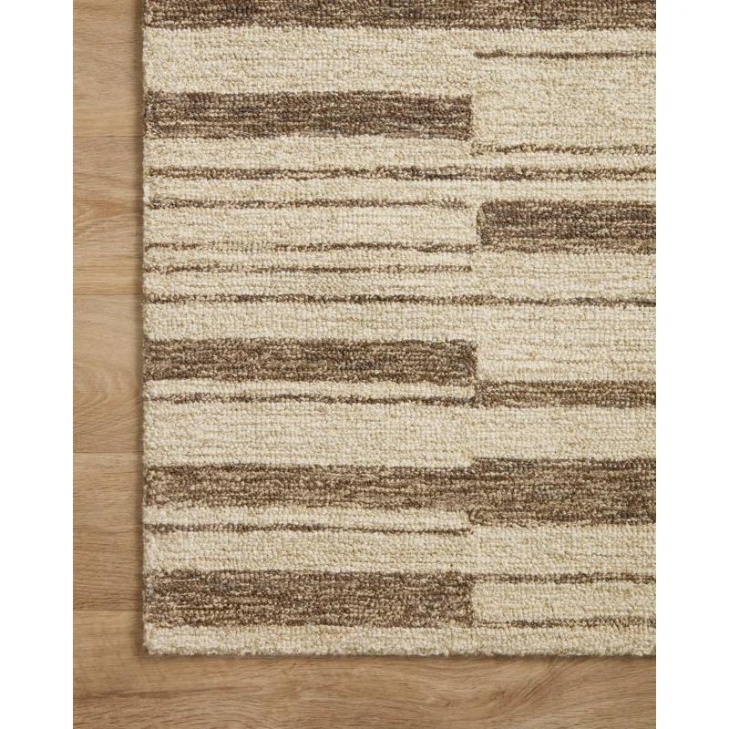 Chris Loves Julia x Loloi Chris Loves Julia x Loloi Polly Checkered Hand-tufted Beige/Tobacco Area Rug