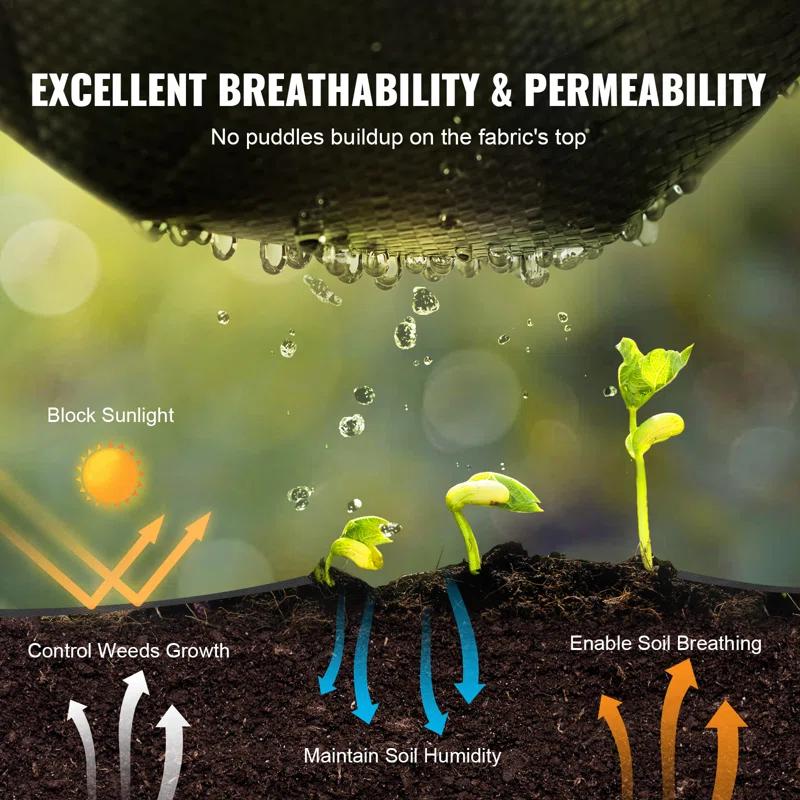 VEVOR VEVOR Landscape Fabric Garden Weed Barrier Driveway Fabric