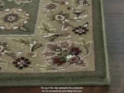 KAS Rugs Rectangle: 3'3" x 4'11" - Cambridge Ivory / Red Kashan Rug