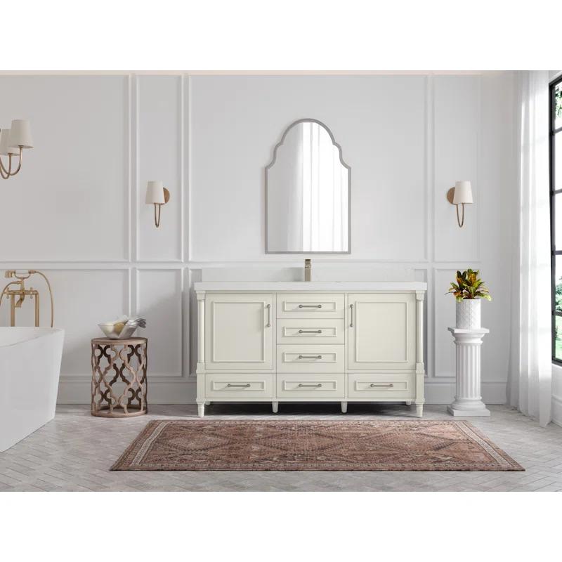 Willow Collections Aberdeen 60'' Single Bathroom Vanity with Quartz Top