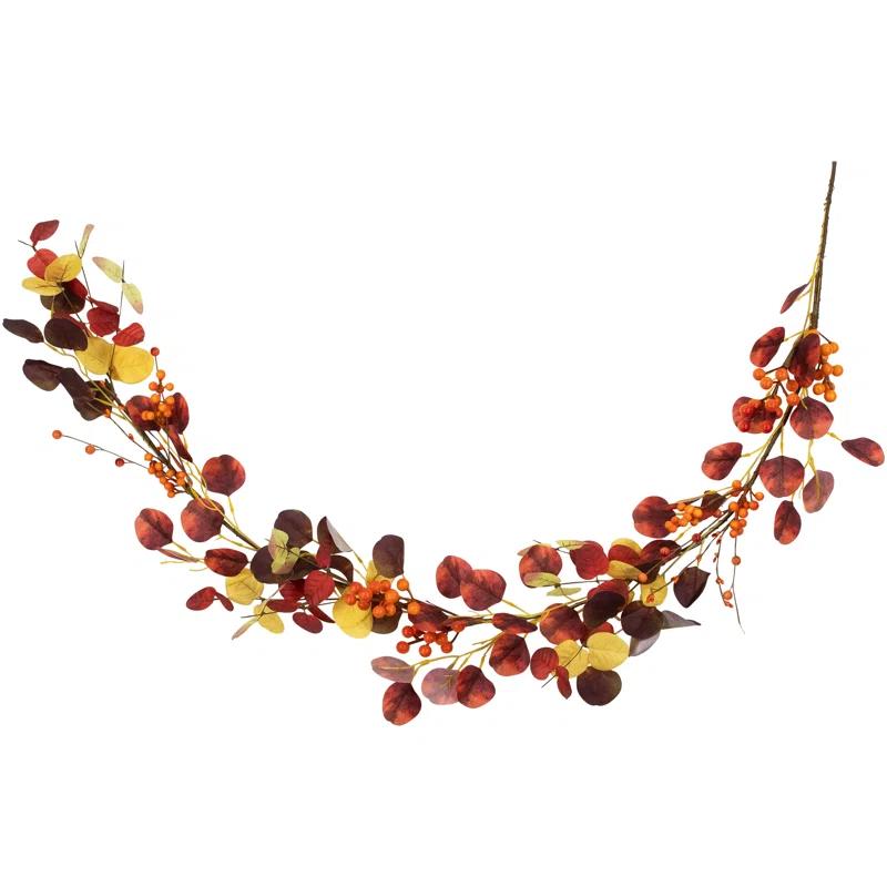 Northlight Seasonal 5' x 8" Berries and Maple Leaves Artificial Fall Harvest Garland Unlit