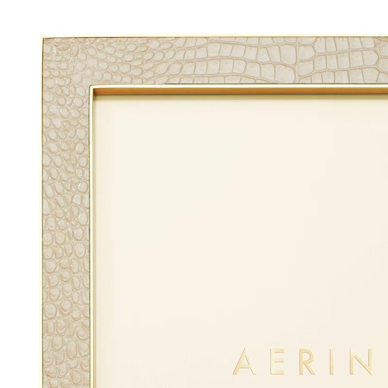 AERIN Classic Croc Fawn Leather Embossed Picture Frame
