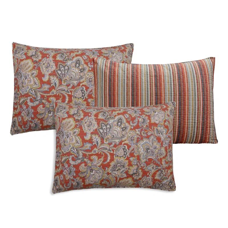 Traditional Cotton Paisley Quilt Set