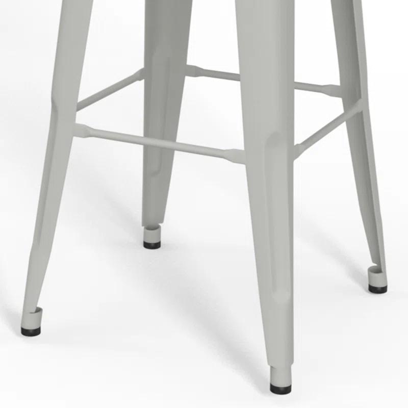 Simpli Home Fletcher Metal Contemporary Stools with Brace Support (Set of 2)