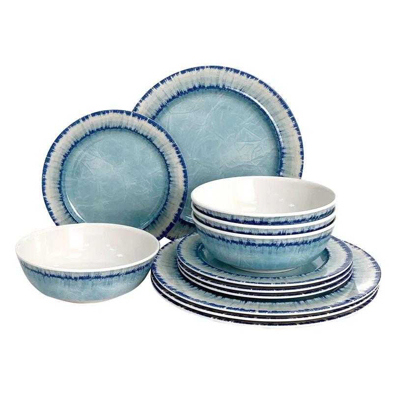 Hokku Designs Dinnerware Set of 12 Pcs, Lightweight Unbreakable, BPA Free,Dishwasher Safe