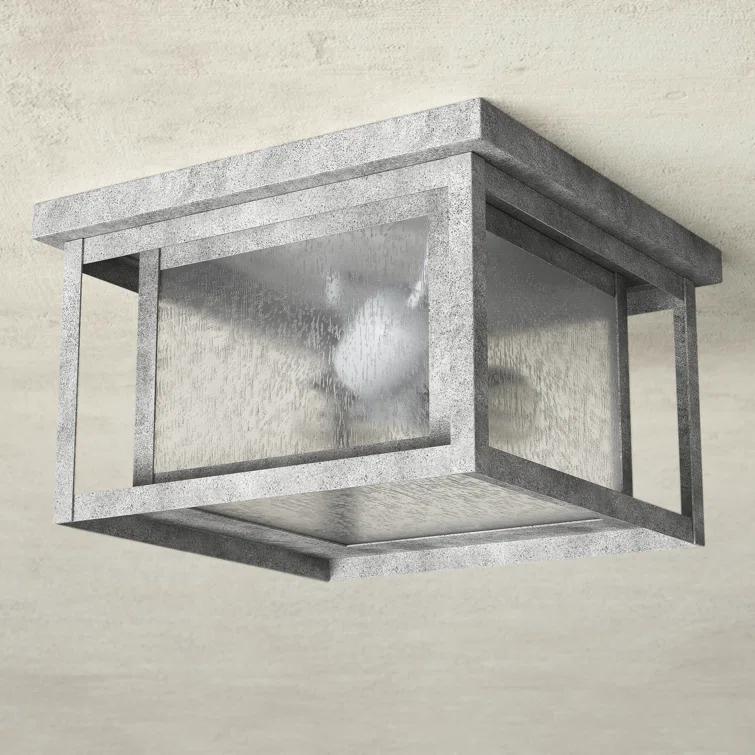 Vermont Seeded Square Outdoor Flush Mount