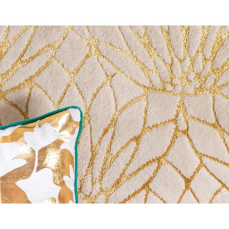 Marilyn Monroe Glitzy Geometric Ivory/Gold Area Rug & Reviews | Wayfair
