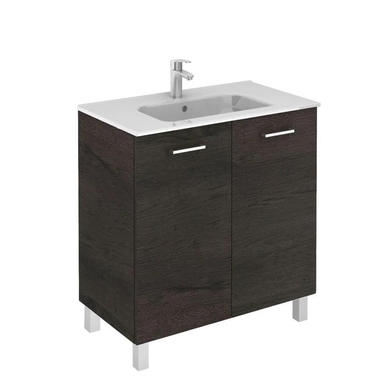WS Bath Collections Logic 31.5'' Single Bathroom Vanity with Ceramic Top with Mirror