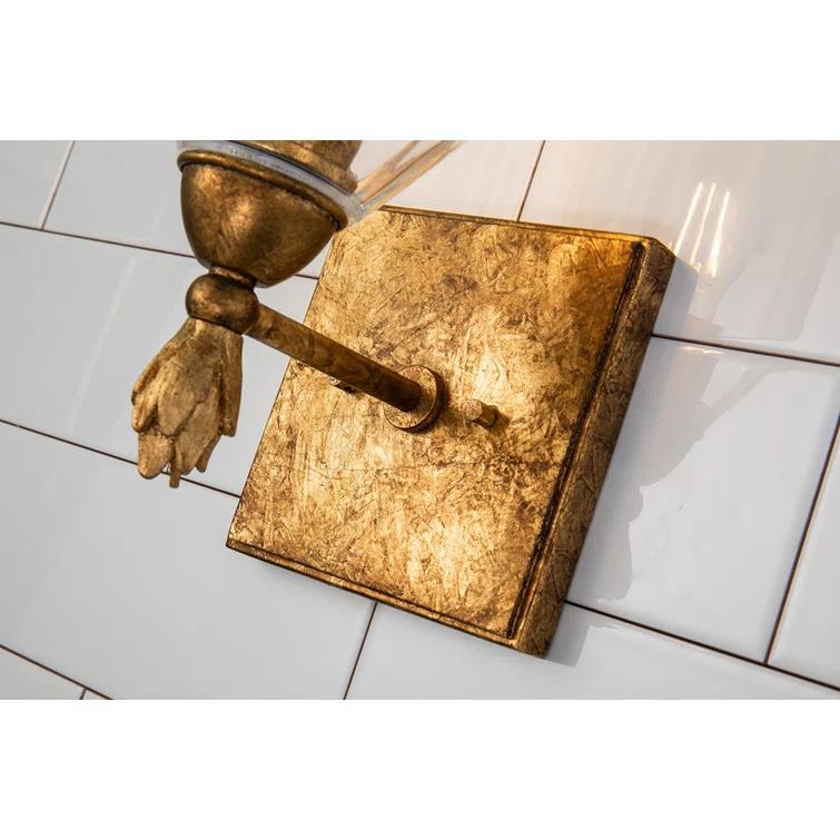 Lucas McKearn Felice 1-light Flame-shaped Bath Vanity Light in Antique Gold