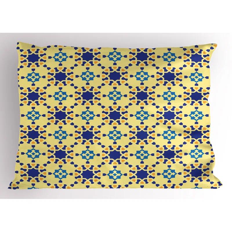 Ambesonne Ambesonne Antique Pillow Sham 2 Pack Moroccan Motif Folk Violet Blue Yellow