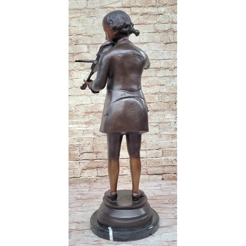 Bloomsbury Market Limited Edition Signed  Numbered By Collett Mozart With Violin Bronze Sculpture
