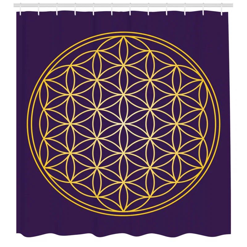 Geometric Shower Curtain with Hooks Included